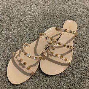 Tan/pink Sandals
